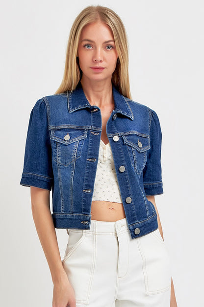 Crop Puff Sleeve Jacket