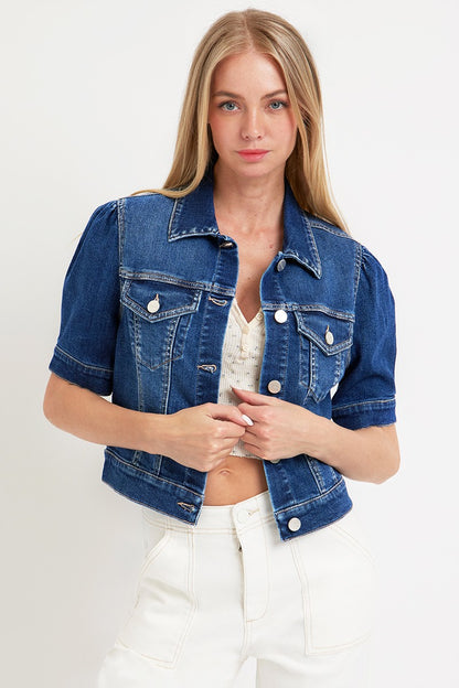 Crop Puff Sleeve Jacket