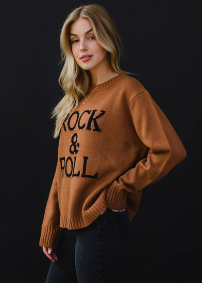 Brown Rock & Roll Sweater