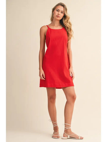 Backless Mini Dress - Red