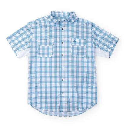 Rio Ultimate Outdoor Blend Short Sleeve - Teal Plaid - BAY WINDOW