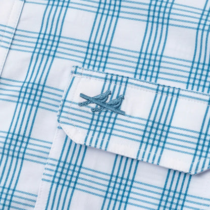 Rio Ultimate Outdoor Blend Short Sleeve - Teal Plaid - BAY WINDOW