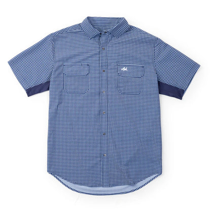 Rio Ultimate Outdoor Blend Short Sleeve - Houndstooth Navy - BAY WINDOW