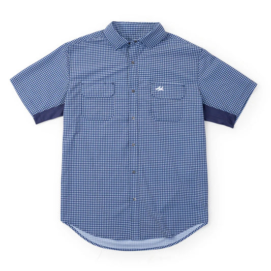 Rio Ultimate Outdoor Blend Short Sleeve - Houndstooth Navy - BAY WINDOW