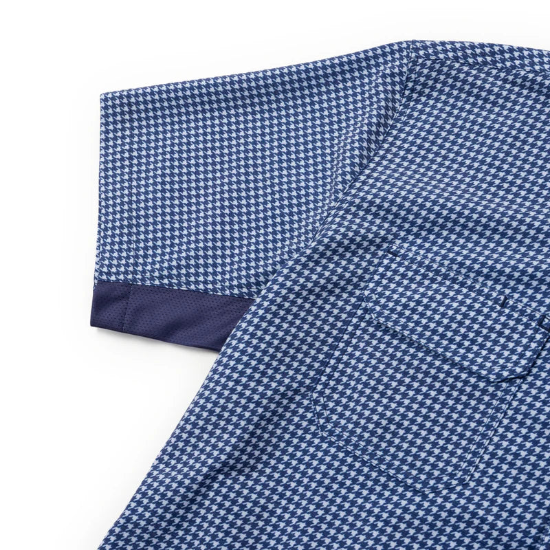 Rio Ultimate Outdoor Blend Short Sleeve - Houndstooth Navy - BAY WINDOW