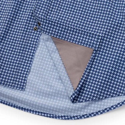 Rio Ultimate Outdoor Blend Short Sleeve - Houndstooth Navy - BAY WINDOW