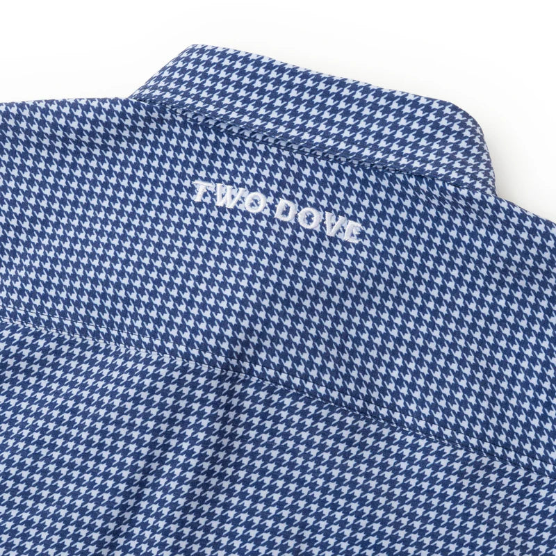 Rio Ultimate Outdoor Blend Short Sleeve - Houndstooth Navy - BAY WINDOW