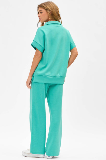 Short Sleeve Quarter Zip + Pants Modal Set