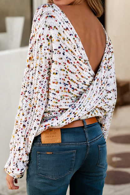 Confetti Reversible Twist Sweater