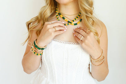 Green + Yellow Gemstone Necklace