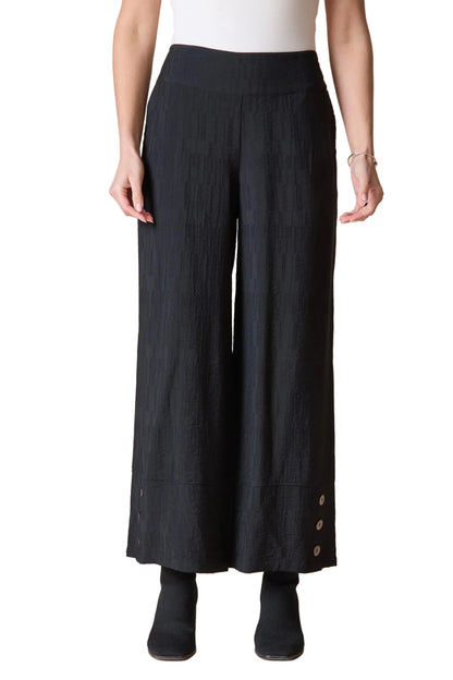 Rayon Jacquard Button Hem Pant