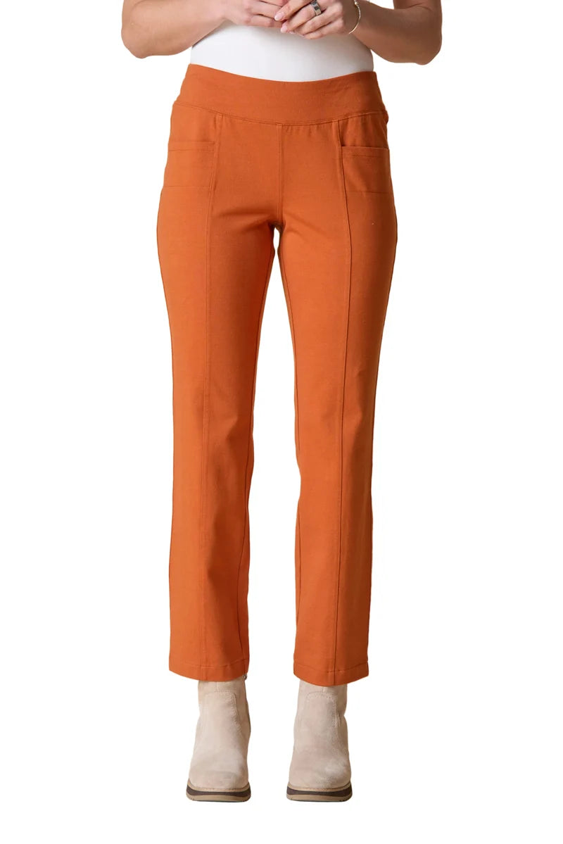 Stonewash Cotton Spandex Seamed Pocket Pants