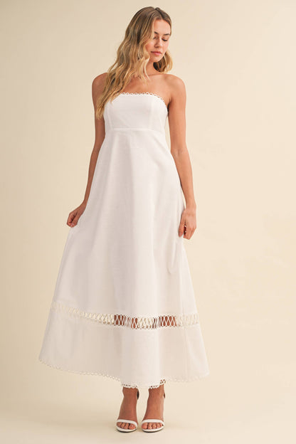 ID10248 LINEN ROPE EMBROIDERED ACCENT MINI DRESS