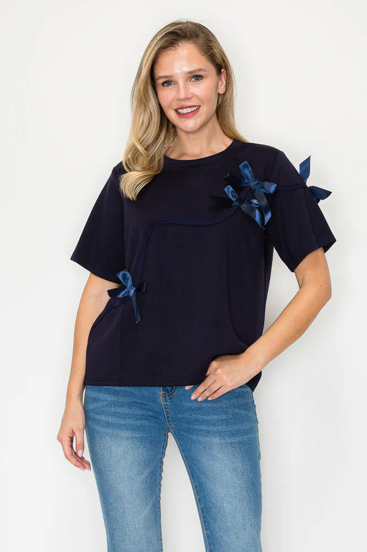 Navy Karely Top - BAY WINDOW