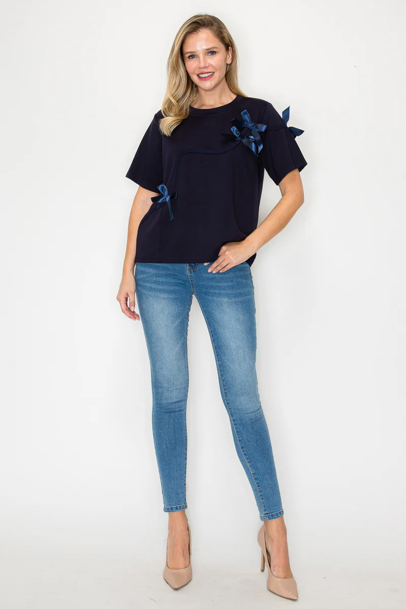 Navy Karely Top - BAY WINDOW