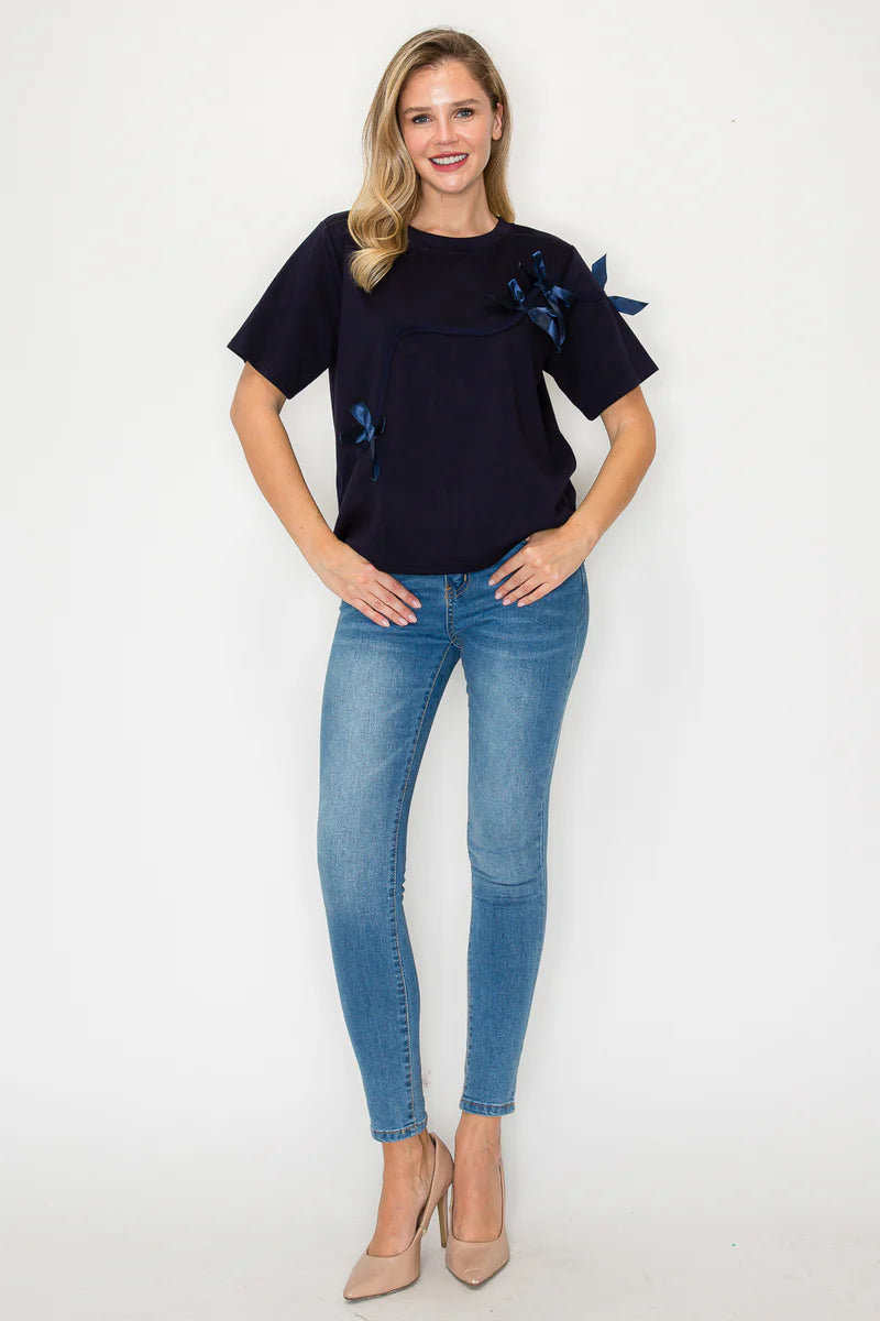Navy Karely Top - BAY WINDOW