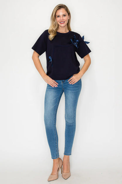 Navy Karely Top - BAY WINDOW