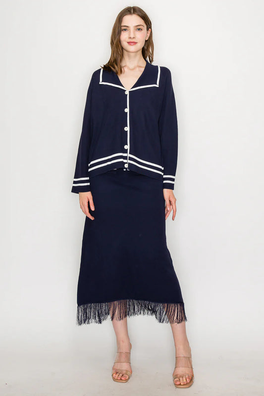 Navy Sawyer Skirt - BAY WINDOW