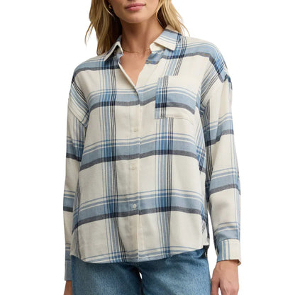River Plaid Button Up - Vintage Indigo - BAY WINDOW