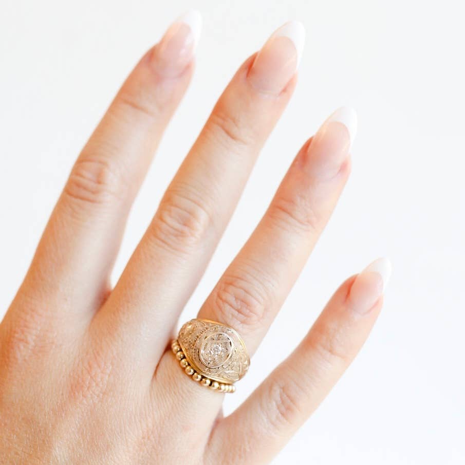 Ella Beaded Band Ring in Gold - BAY WINDOW
