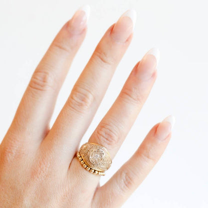 Ella Beaded Band Ring in Gold - BAY WINDOW