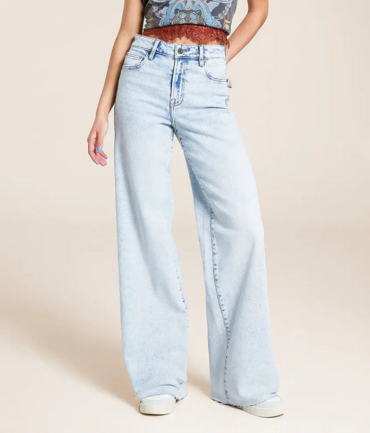 33" Inseam High Rise Nori Super Wide Leg Jean - BAY WINDOW