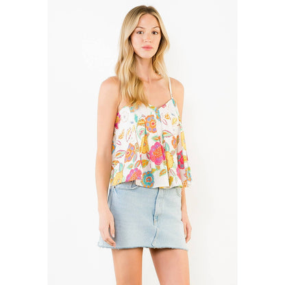 Floral Spaghetti Strap Tank Top