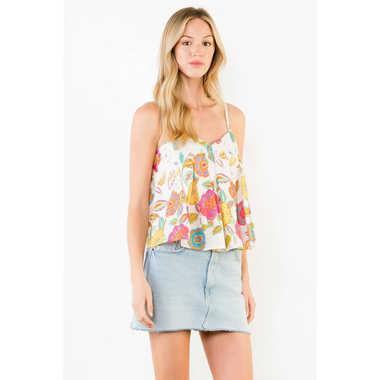 Floral Spaghetti Strap Tank Top