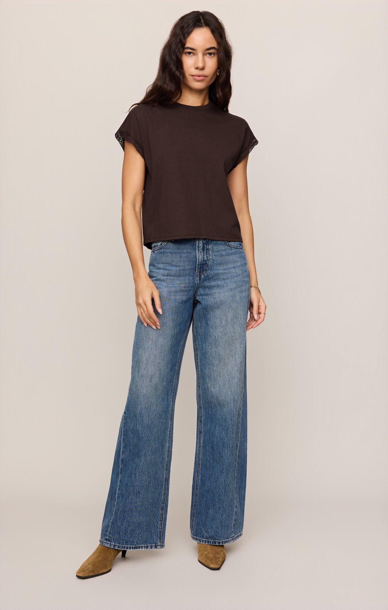 Marika Lace Trim Muscle Tee