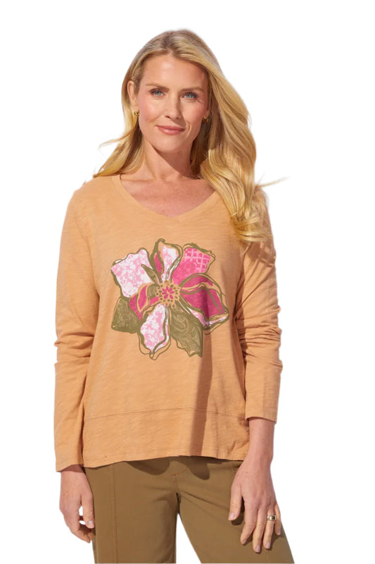 Destination Flower Easy V-Tee - Honey - BAY WINDOW