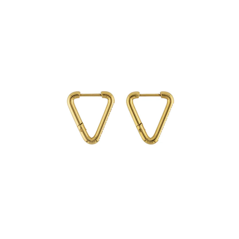 Triangle Hoops w/ Diamonds