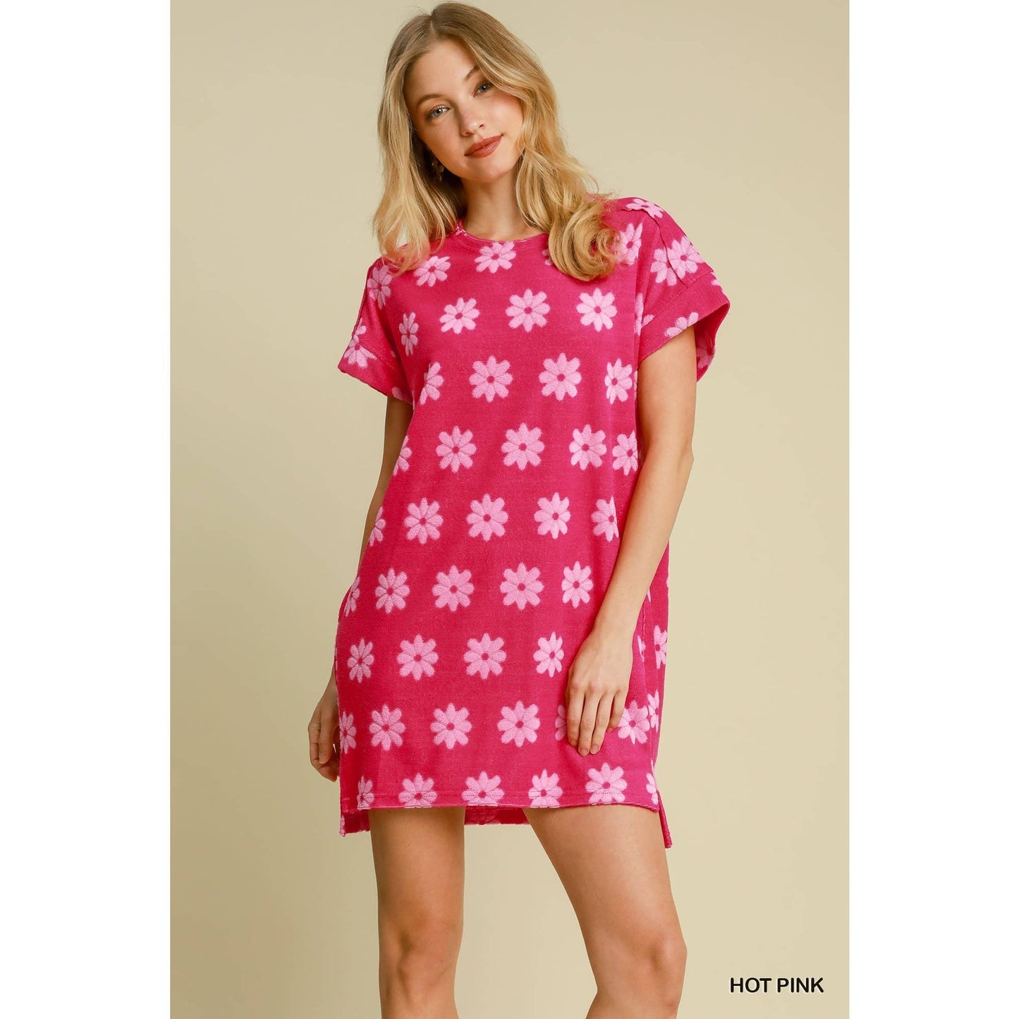 Floral Terry Cloth Short Dress