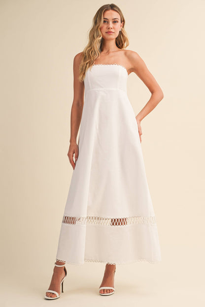 ID10248 LINEN ROPE EMBROIDERED ACCENT MINI DRESS