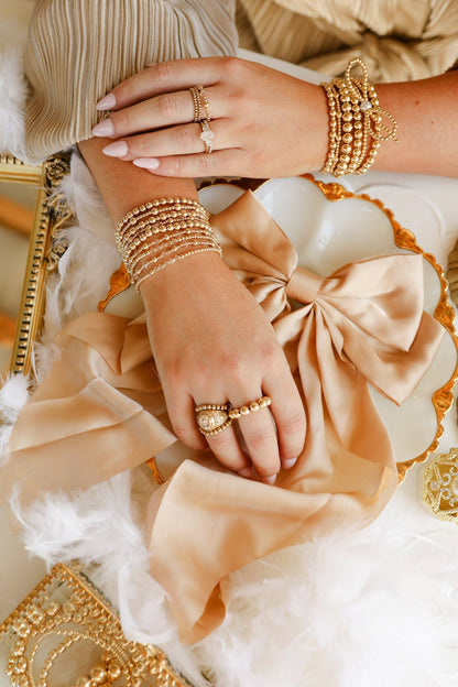 6MM Gold Beaded Ring