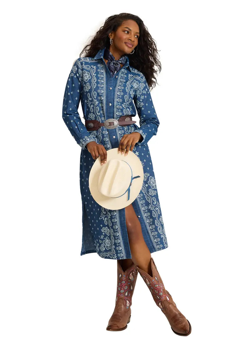 Bandana Bay L/S Midi Shirt Dress