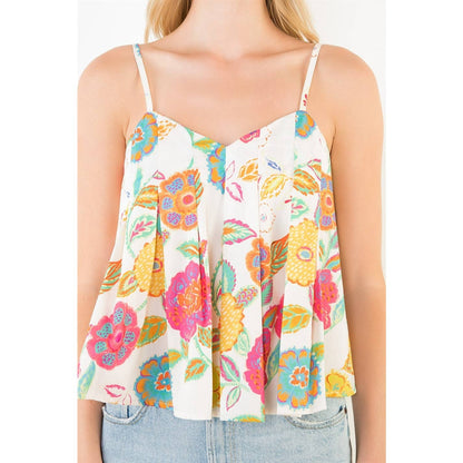 Floral Spaghetti Strap Tank Top