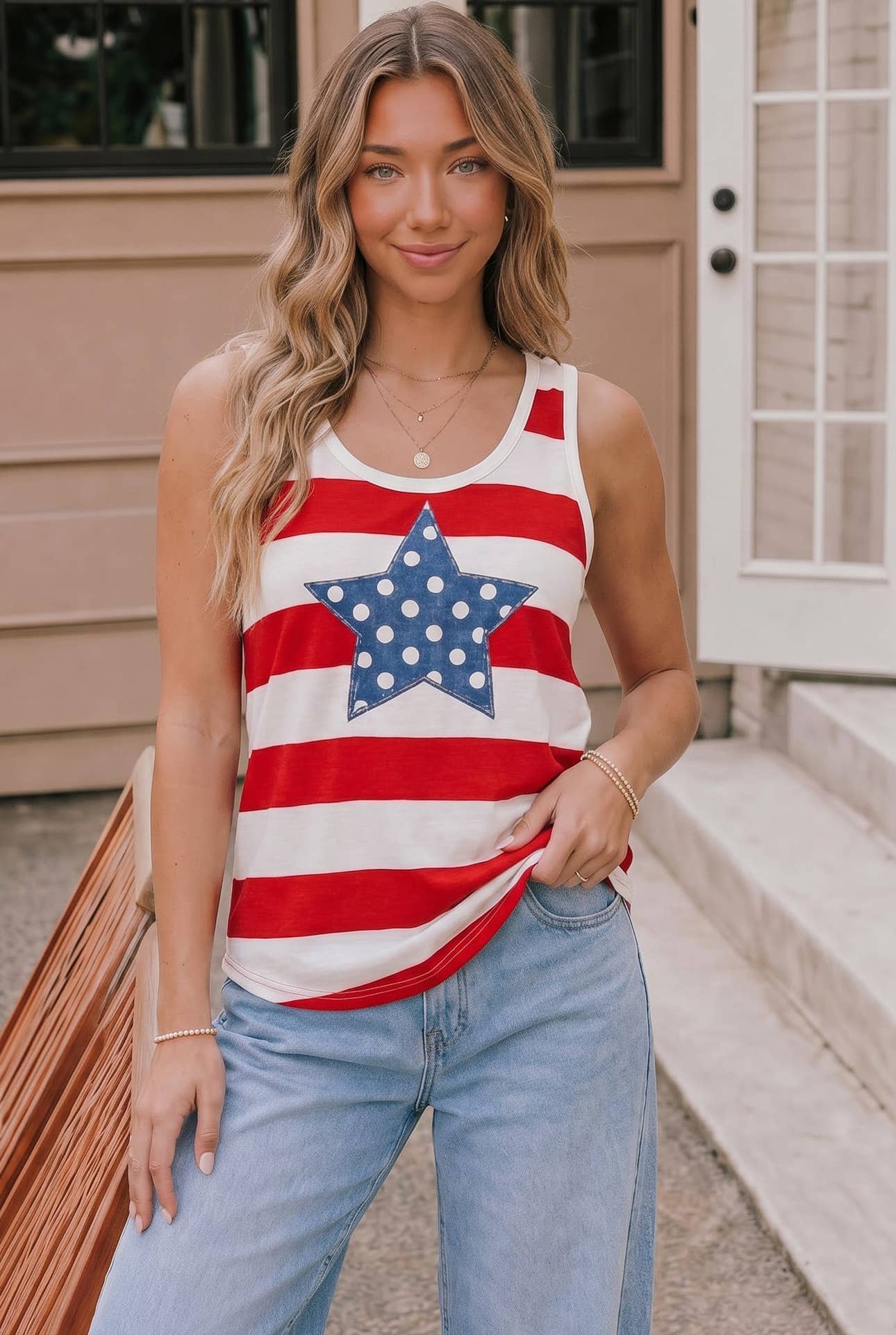4th of July Star Stripe Tank Top