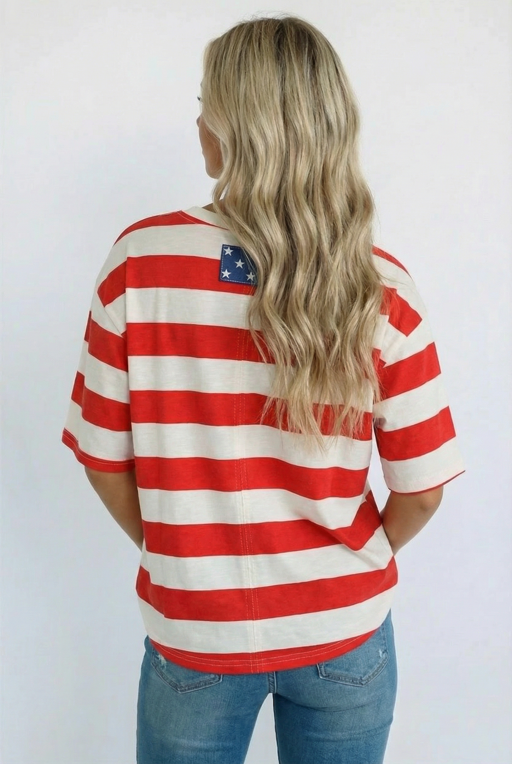 4th of July Oversized USA 250th Anniversary Patch T-Shirt