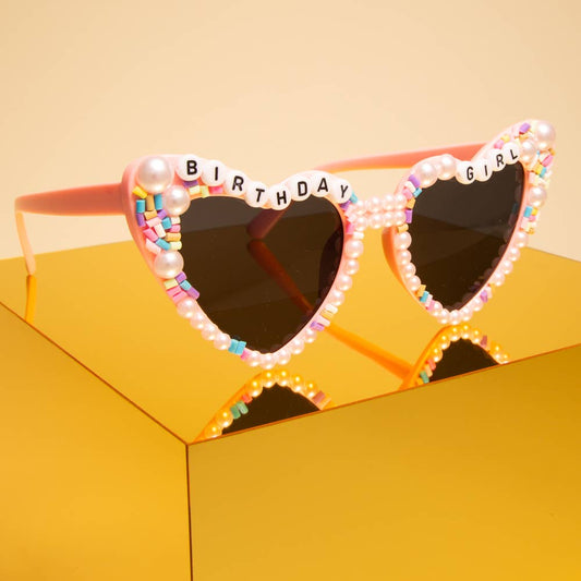 "Birthday Girl" Beaded Fashion Glasses with Decorative Pearl - BAY WINDOW