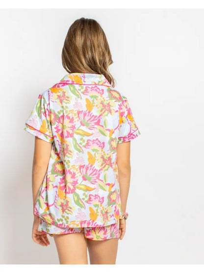 Girl's Summer Bouquet Sleep Shorts Set