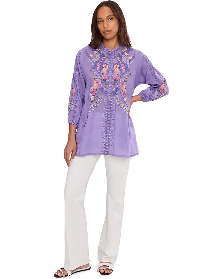 Henley Tunic - Bahari Paisley Purple