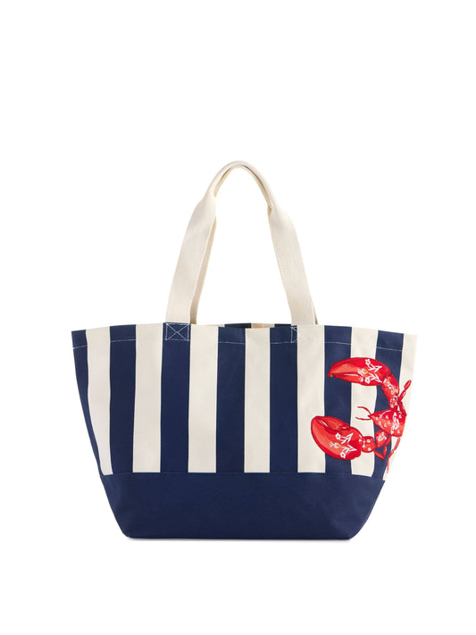 Lobster Striped Tote - Navy
