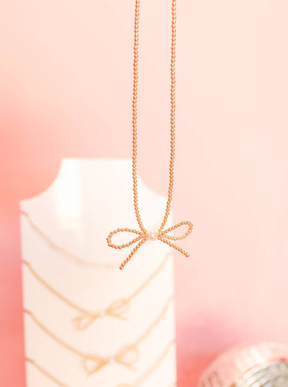 Gold Bow Necklace