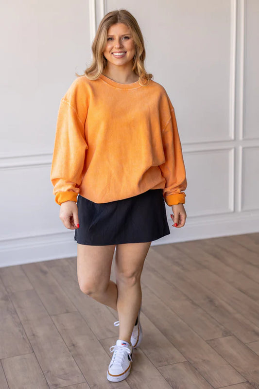 Corded Crew Sweatshirt - Assorted Colors - BAY WINDOW