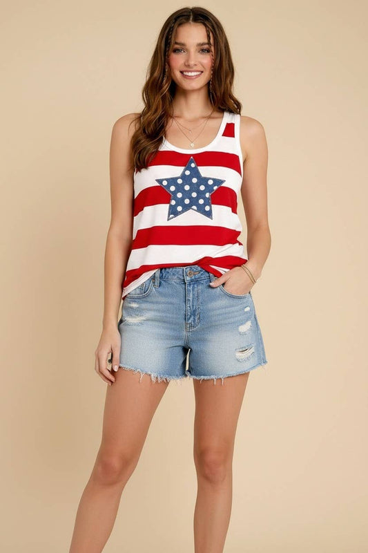4th of July Star Stripe Tank Top
