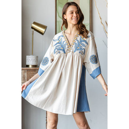 Vintage Embroidery Patch Dress