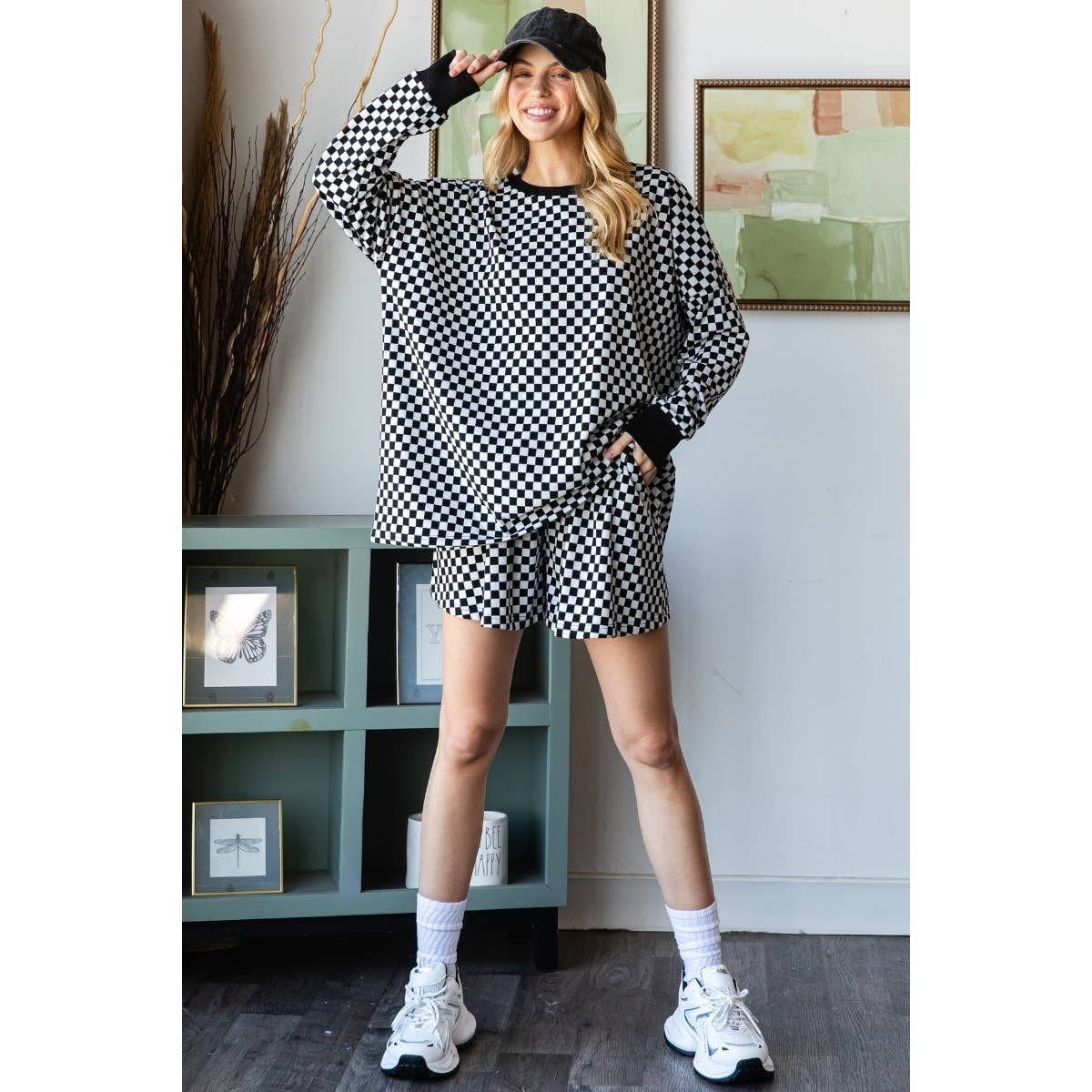 Checker Jersey Top and Short Set