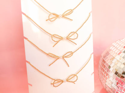 Gold Bow Necklace