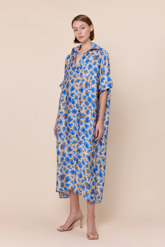 Tania Dress - Cerulean Abstract - BAY WINDOW