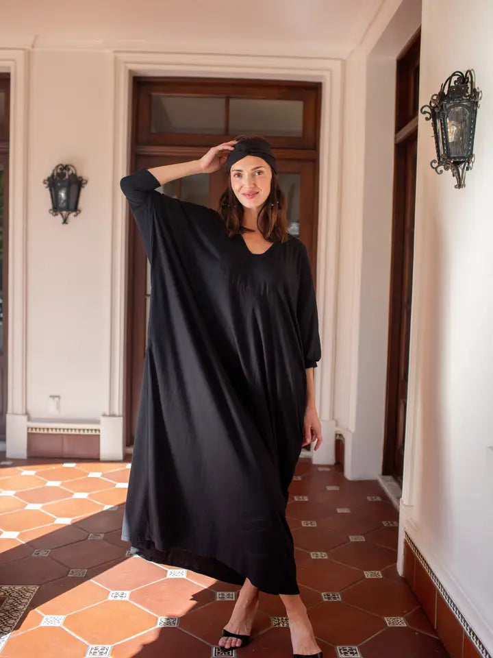 Gracie Caftan - Onyx (One Size)